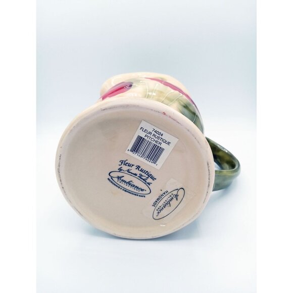 Fleur Rustique Pitcher Ambiance Collection 7" Discontinued Poppy Nanette Vacher - Picture 9 of 15